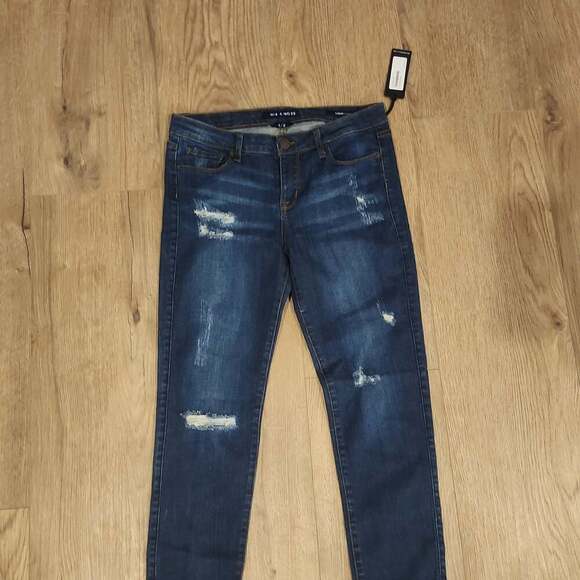 Mia & Moss Distressed Blue Skinny Jeans - Women's Size 27 - Picture 1 of 4